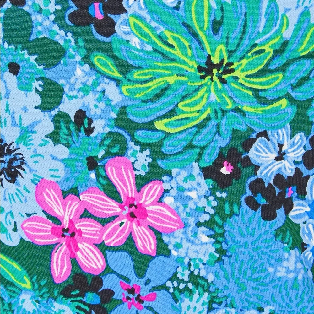 Brand New Lilly Pulitzer UPF 50+ Luxletic Frida Polo in Multi Soiree All Day, XL - Picture 4 of 6